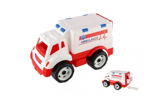 Auto ambulance na volný chod, plast, 20 x 19 x 32 cm