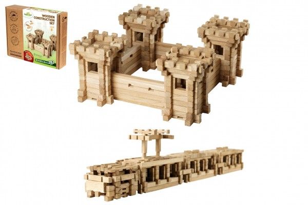 Stavebnice dřevěný hrad 282 dílků, 38 x 30,5 x 7 cm