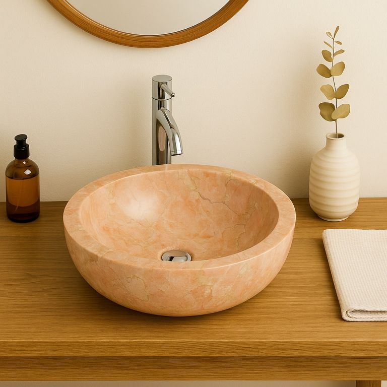 Indera Gemma 501 Ø45 cm Yellow Kamenné umývadlo leštený mramor