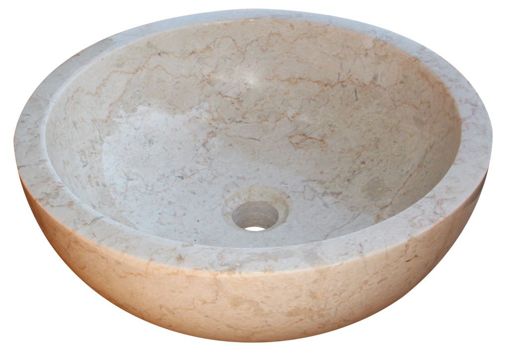 Kamenné umývadlo Gemma 501 leštený mramor Ø 50 cm Cream