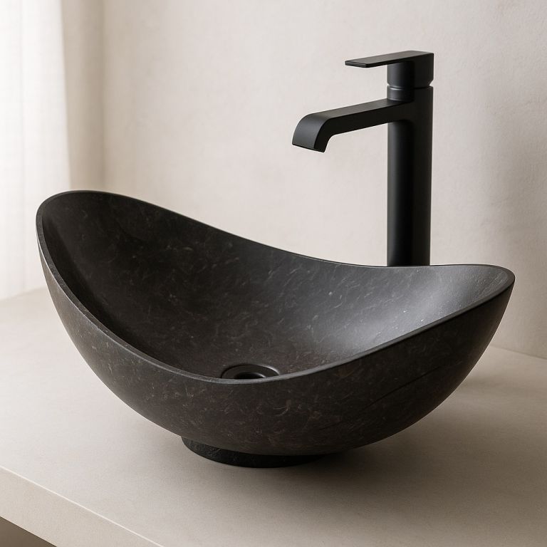 Indera Turpis Black 57073 Umývadlo z prírodného kameňa