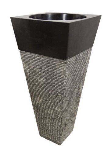 Mosdókagyló természetes kőből - Pedestal IDS 141 Black