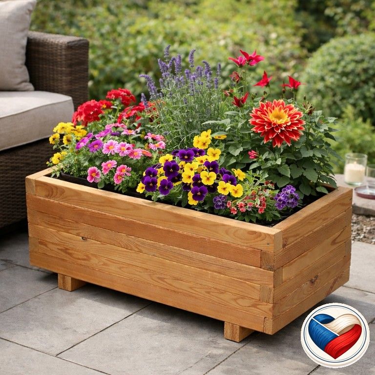 Drevený kvetináč Flor THERMOWOOD - 70 x 37 x 31 cm