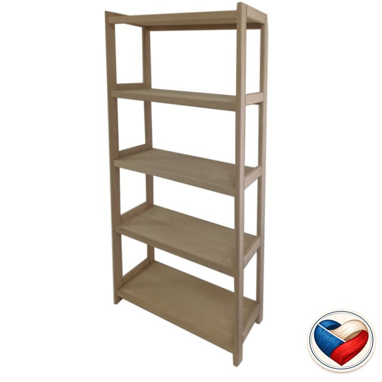 GABONI drevený bukový regál, 5 políc, 173 x 70 x 33 cm