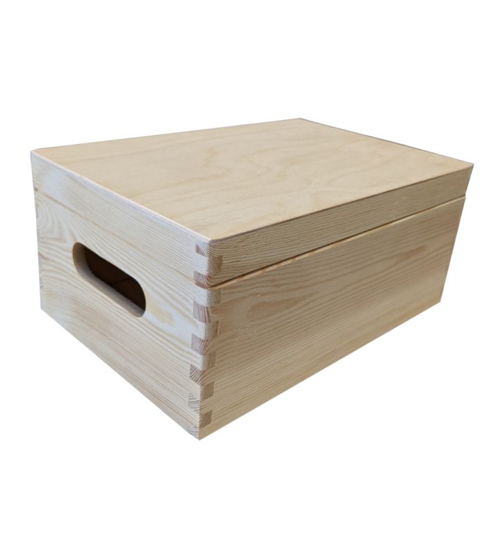 91433 Dřevěný univerzální box s víkem, 30 x 20 x 13 cm