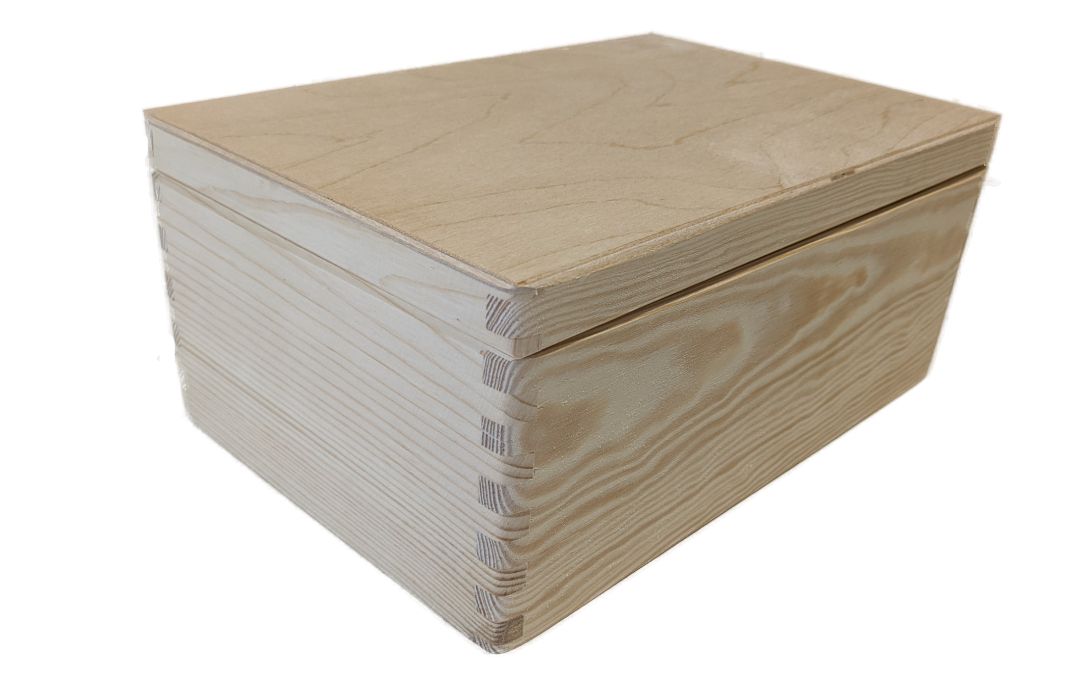 Gaboni 91637 Dřevěná bedýnka s víkem, 30 x 20 x 13,5 cm