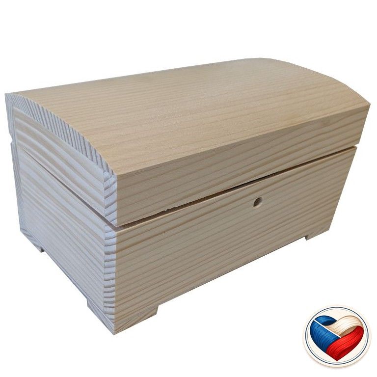 Drevená uzamykateľná truhlička, 20 x 11 x 12,5 cm