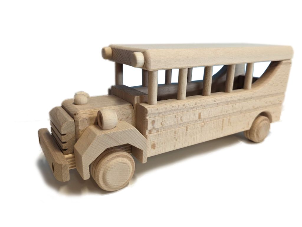 Gaboni 92251 Dřevěný autobus, 30 x 10 x 12 cm