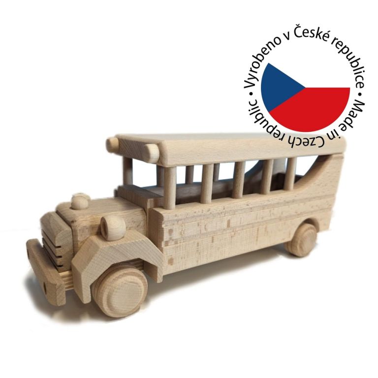 Gaboni 92251 Dřevěný autobus, 30 x 10 x 12 cm