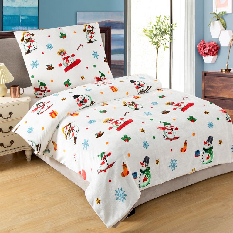 Mikroplyšové posteľné obliečky Winter Sport, 140 x 200 cm, detský motív