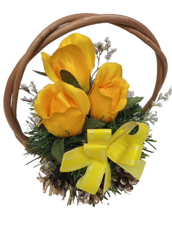 Kvetinový košík strednej veľkosti, žltý
