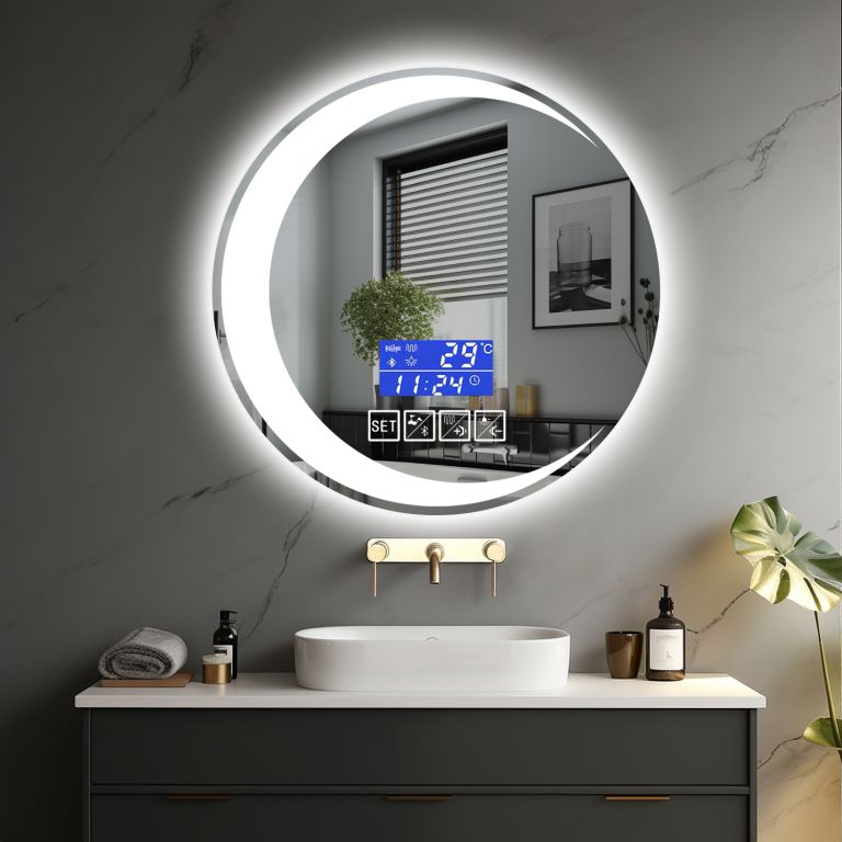 IREDA Koupelnové zrcadlo s LED osvětlením, 70cm, reproduktor