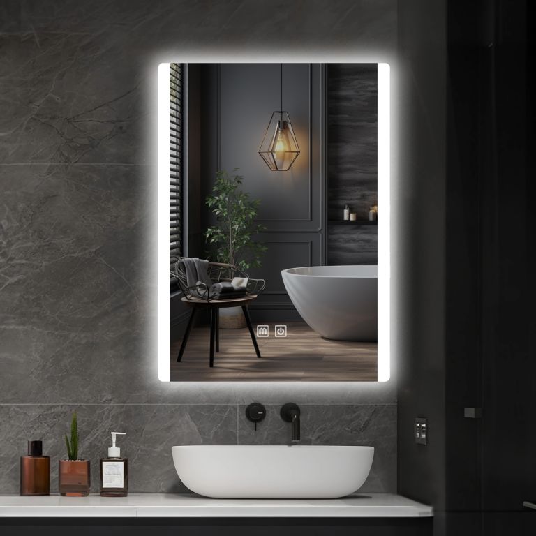 IREDA Koupelnové LED zrcadlo s osvětlením, 70 x 50 cm