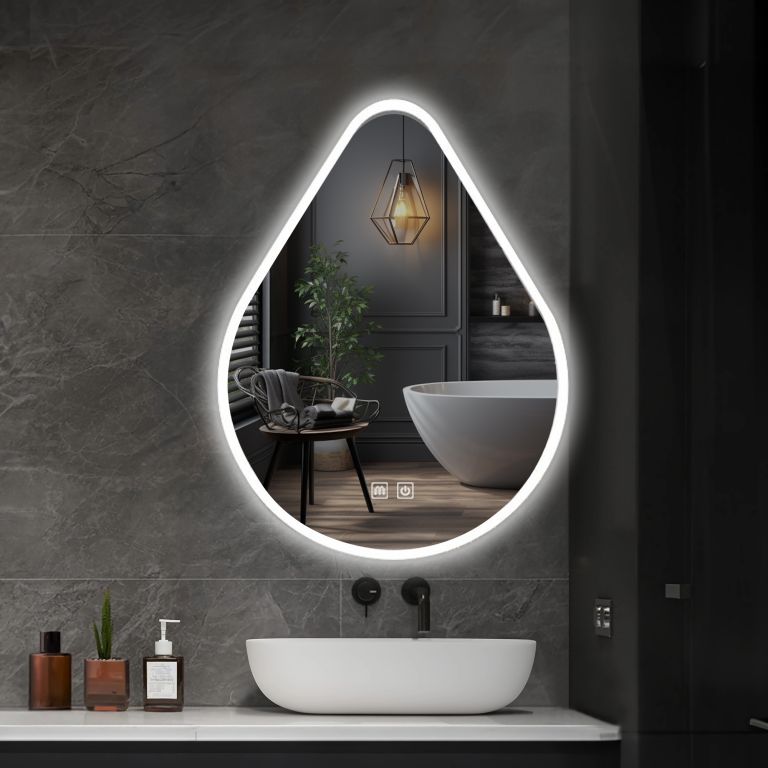 IREDA Kúpeľňové zrkadlo s LED osvetlením, 80 x 50 cm