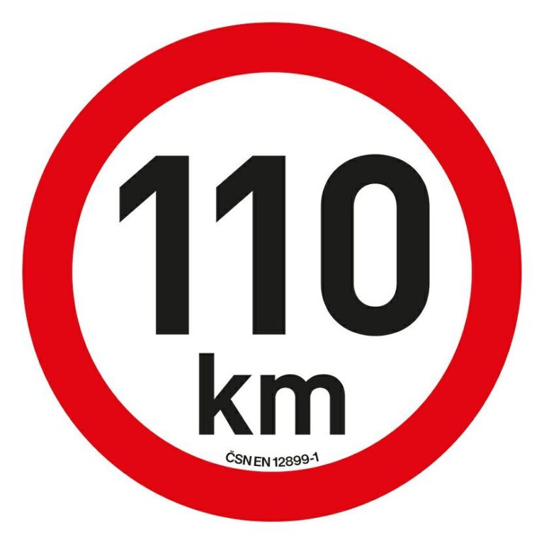 Samolepka obmedzenia rýchlosti 110 km/h, 20 cm, reflexná