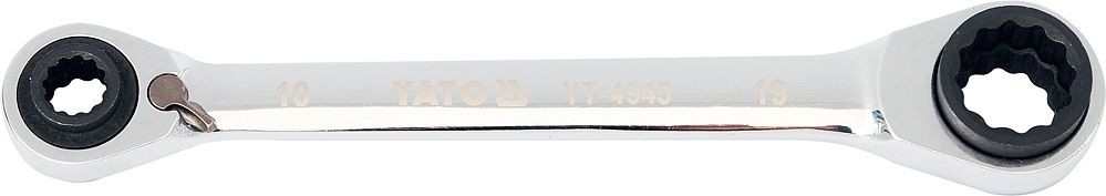 Ráčňový kľúč priechodný- obojstranný, 10-13-17-19 mm