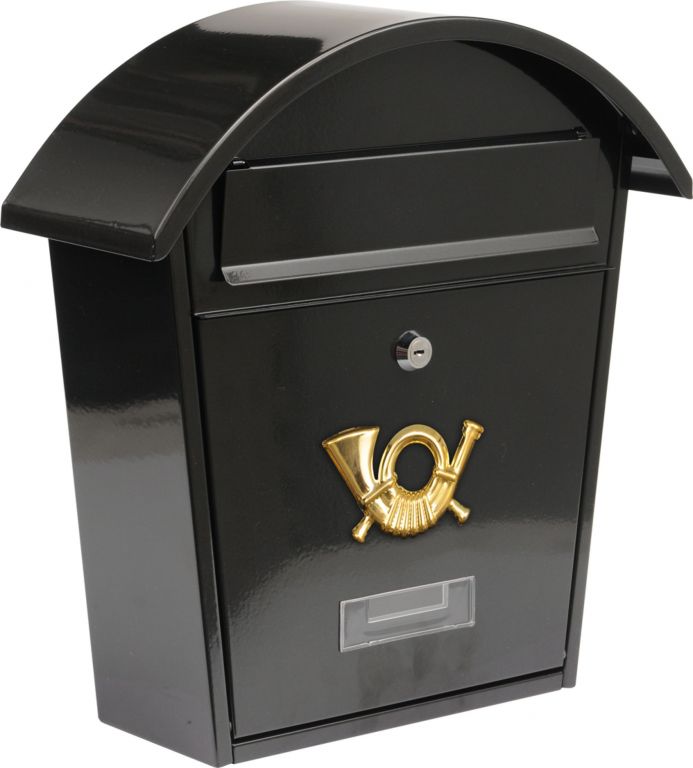 Poštovní schránka se stříškou oblou - černá