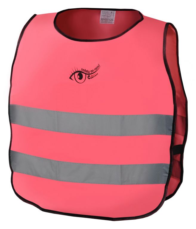 Výstražná  detská vesta S.O.R. - 53 cm, ružová