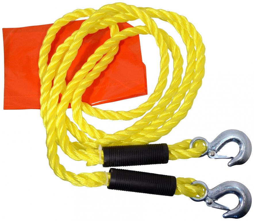 Ťažné lano s karabínami - 3,2 m, žltá farba