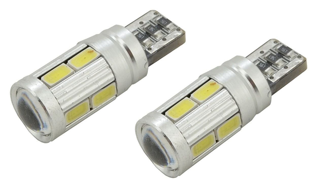 Bec 10 SMD LED 3chips 12V, T10 CAN-BUS ready alb - 2buc