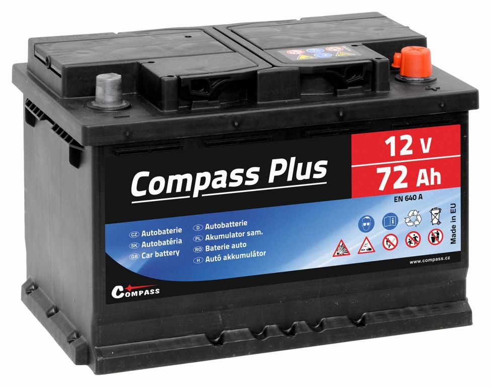 Compass Autobaterie Plus - 12V, 72Ah, 640A