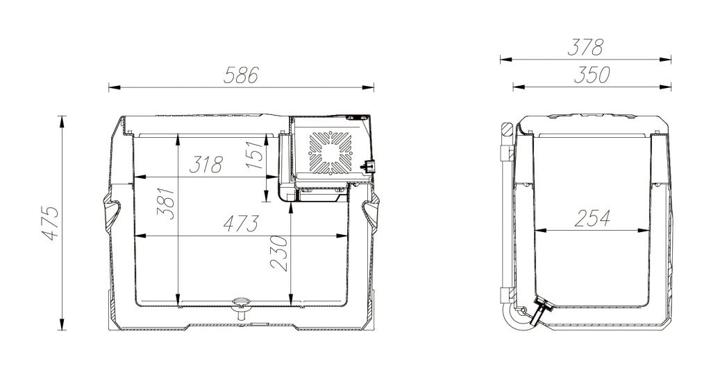 Chladiaci box FREEZE kompresor - 40 l