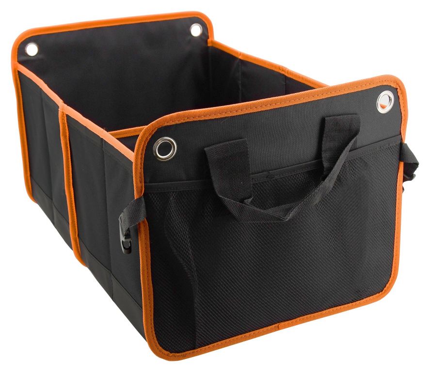Organizér do kufru dvojitý - 54 x 34 cm, černý/oranžový