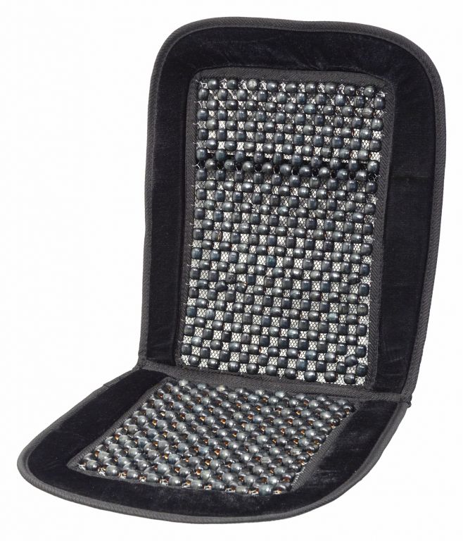 Poťah sedadla guličkový s lemom - 93 x 44 cm, čierny