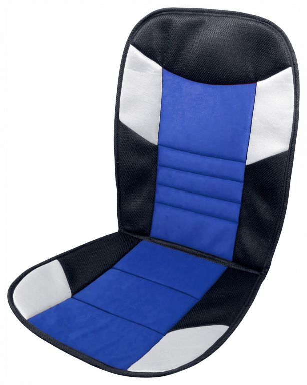 Potah sedadla Tetris - 46 x 102 cm, černo/modrý