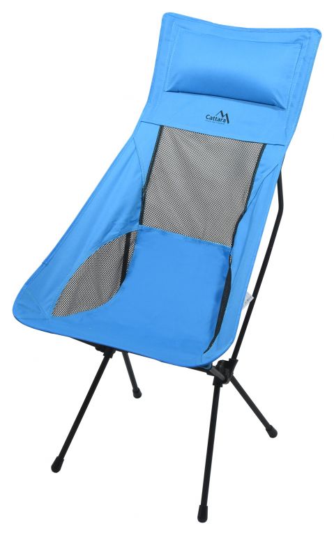 Kempingová skládací židle, 58 x 105 x 35 cm, modrá