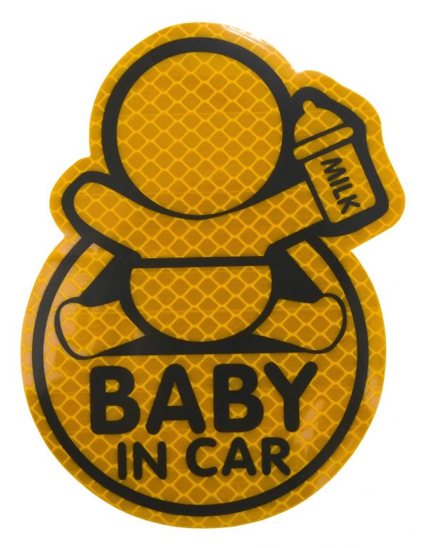 Samolepka reflexná Baby in car - žltá