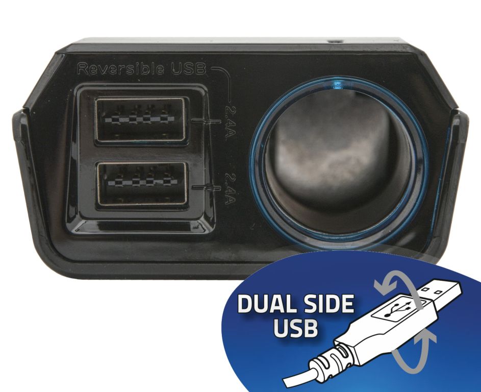Compass 93211 Adaptér s kabelem 12V + 2x USB 2400mA SELECT