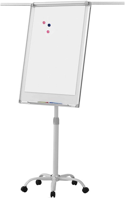 Flipchart tabuľa na kolieskach, biela, 60 x 90 cm