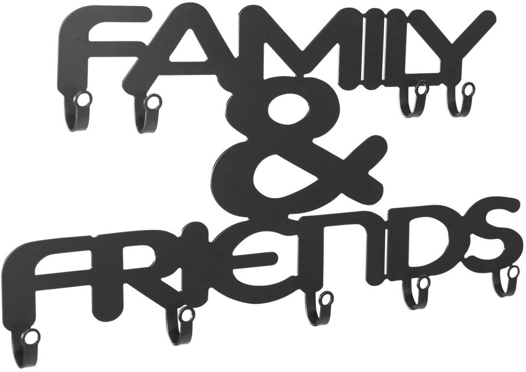 Miadomodo Nástěnný věšák s devíti háčky, Family & Friends