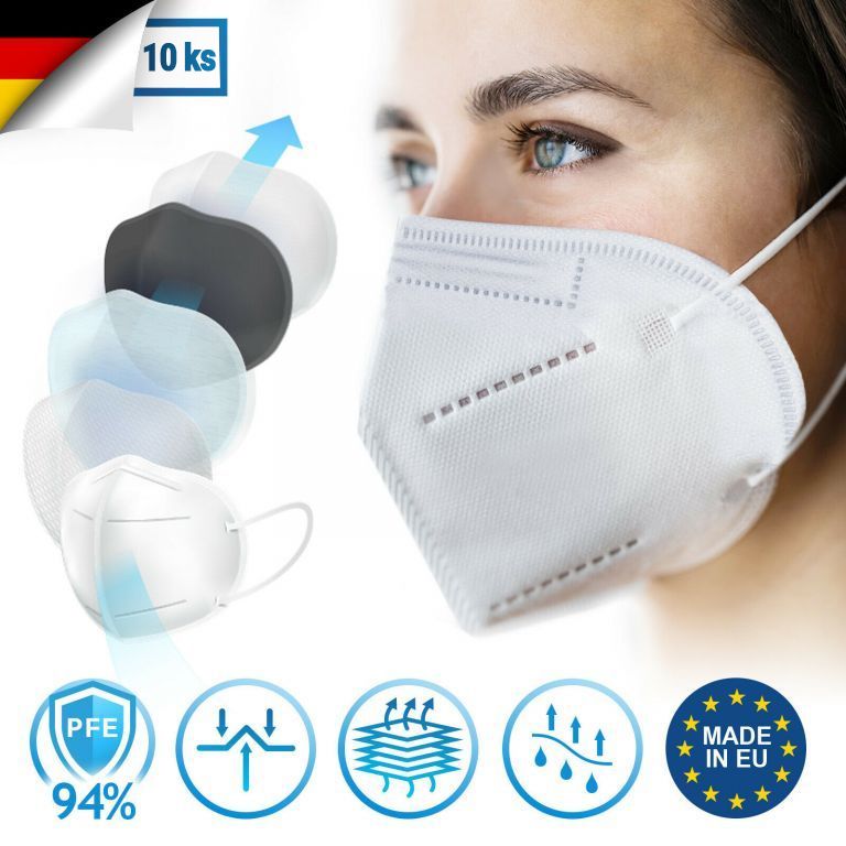 Ochranná maska, respirátor FFP2, 10 kusov