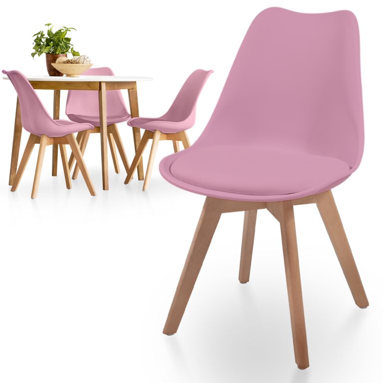Miadomodo 80558 MIADOMODO Sada jídelních židlí,  růžové, 4 kusy