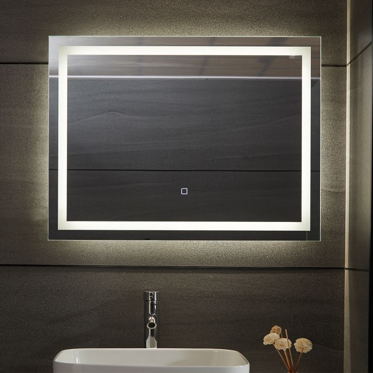 AQUAMARIN kúpeľňové zrkadlo s LED osvetlením 28 W, 80 x 60cm