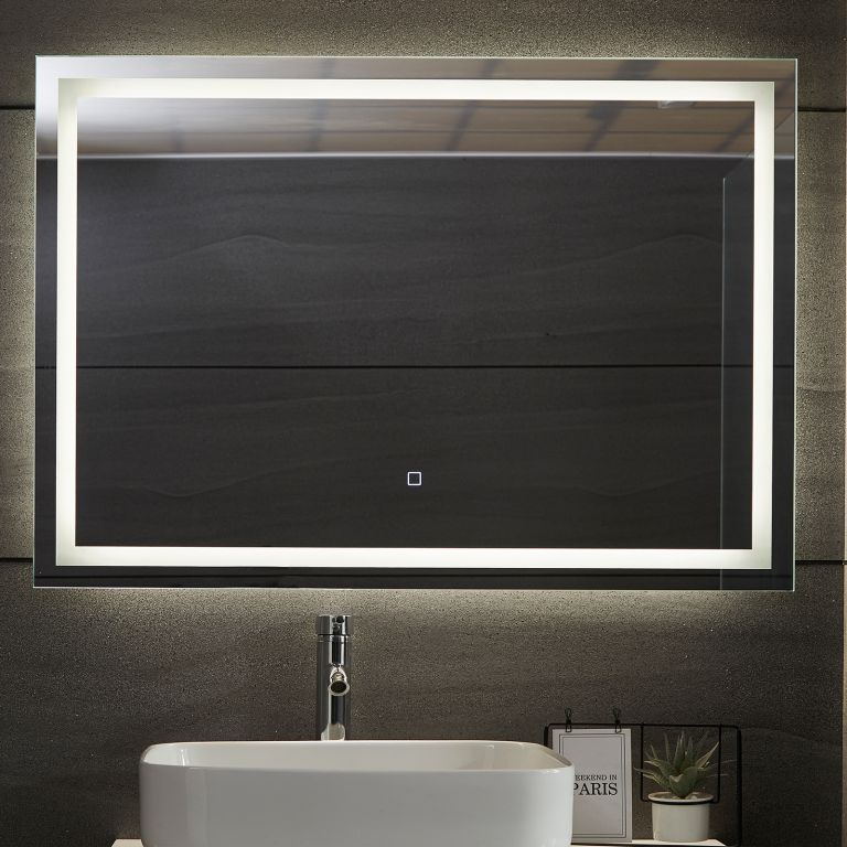 80779 Aquamarin Koupelnové zrcadlo s LED osvětlením, 100 x 70 cm