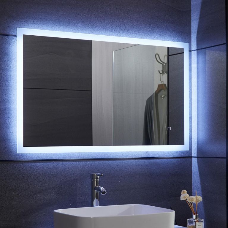 Aquamarin zrcadlo s LED osvětlením, 80 x 60 cm