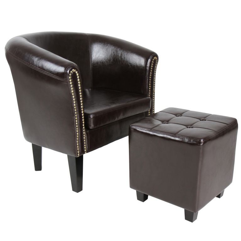 Miadomodo JG74115 s taburetem Chesterfield hnědé