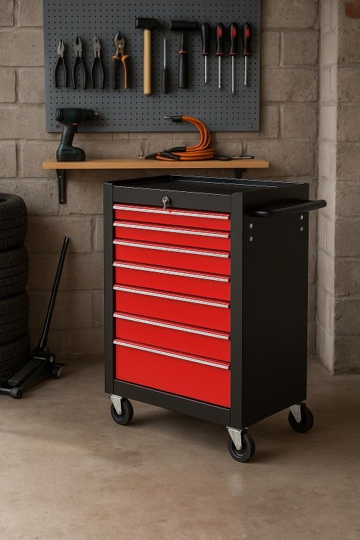 TIMBERTECH vozík na náradie, 7 zásuviek s vložkami