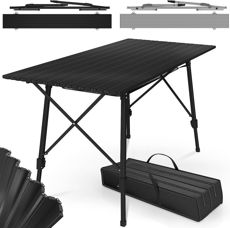 MIADOMODO Skladací stôl, 90 x 45 x 53 cm, čierny