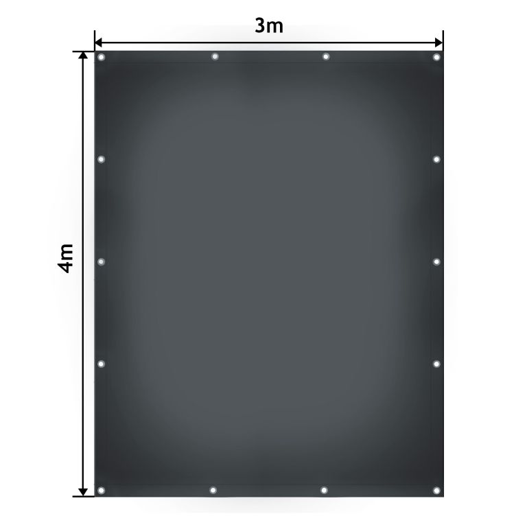 JAGO Plachta 650 g/m², hliníkové oká, antracit, 4 x 3 m