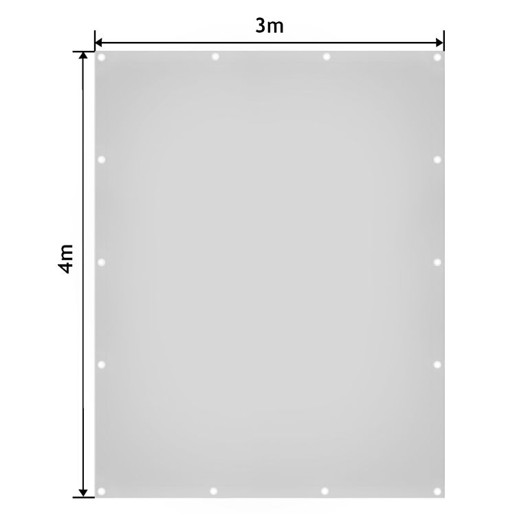JAGO Plachta 650 g/m², hliníkové oká, biela, 4 x 3 m