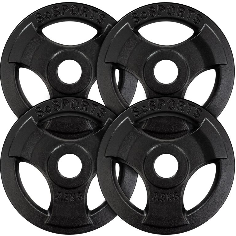 ScSPORTS Sada litinových kotoučů 4x2,5 kg, průměr 30/31 mm