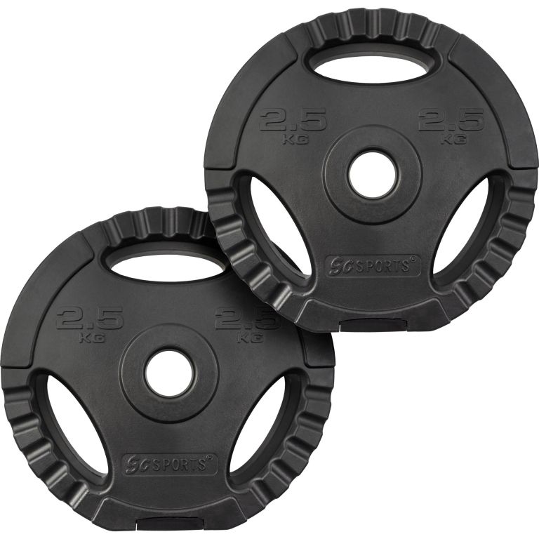 ScSPORTS kotouče 2x2,5 kg s úchyty, plast/cement, 30/31 mm