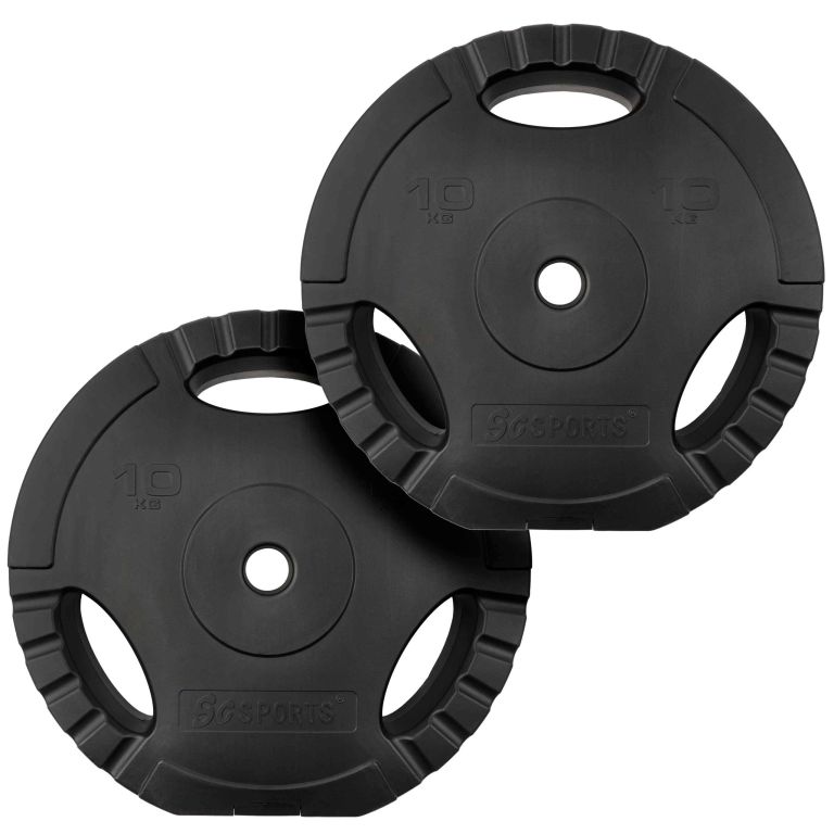 ScSPORTS kotouče 2x10 kg s úchyty, cementová výplň, 30/31 mm