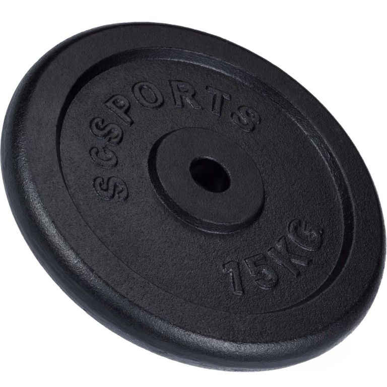 ScSPORTS Litinový kotouč 15 kg, otvor 30/31 mm, černý