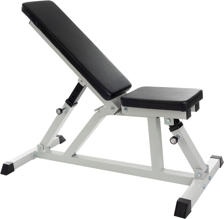 ScSPORTS Nastavitelná posilovací lavice, 200 kg, bílá/černá