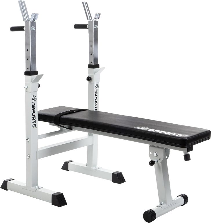 ScSPORTS Skládací posilovací lavice110x25 cm, s dip stanicí